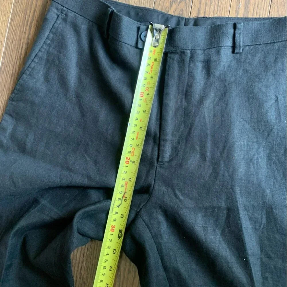 Koan Black 100% Linen High Rise Work Pants Size 50 or 31" waist - Picture 6 of 11